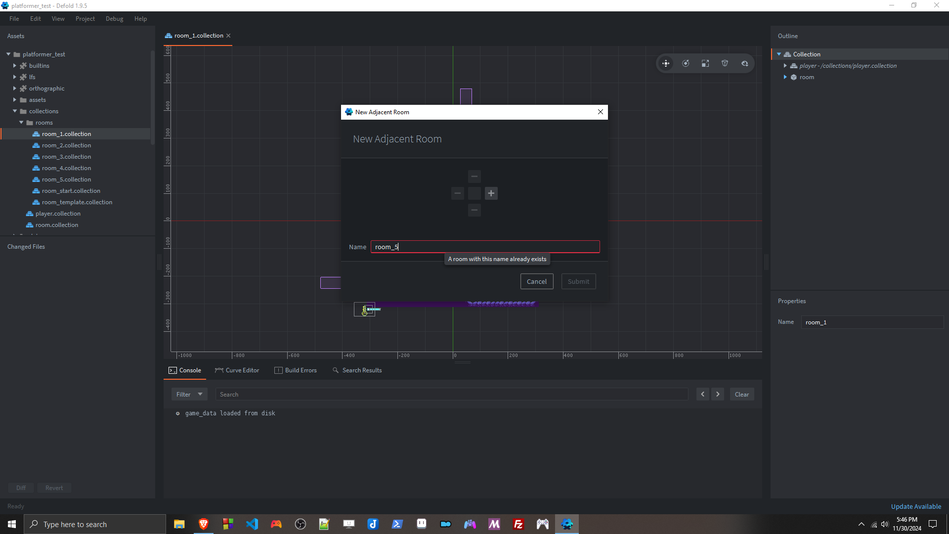 A screenshot of the Defold game engine editor with a tool I wrote open.